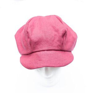 Upcycled Pink Linen and Silk Newsboy Baker Boy Cap Hat